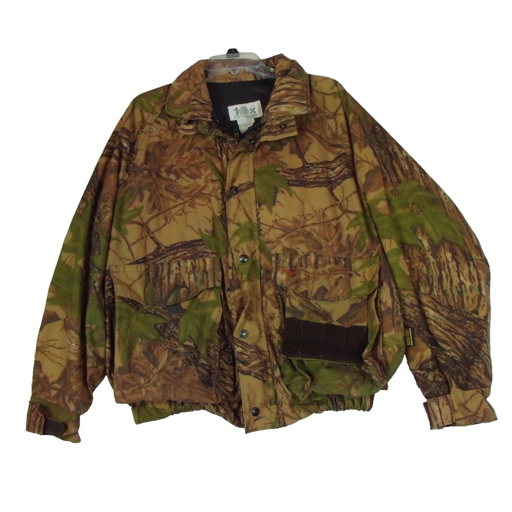 Vintage 10X Gore-Tex Rainwear Mens Medium Jacket Realtree Camo Hooded Facemask